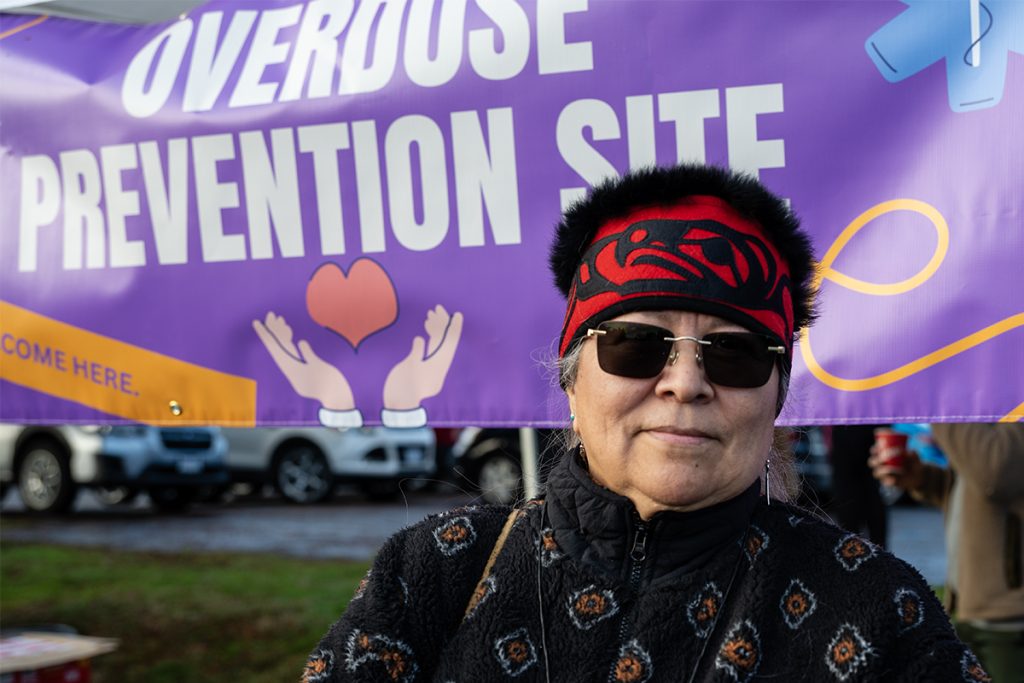 Yetta lost two of her nieces, one of them a teenager, to drug overdoses in the past two years. She says that more pathways for people who use drugs are needed, including an overdose prevention site at the Nanaimo General Hospital. Photo by Mick Sweetman / The Discourse.