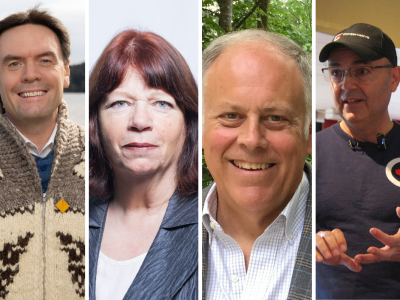 A collection of headshots from four people.