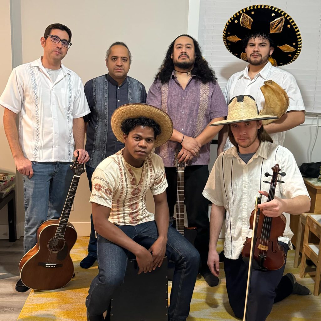 Group photo of the Mexican sol rock fusion band Sol de Metal.