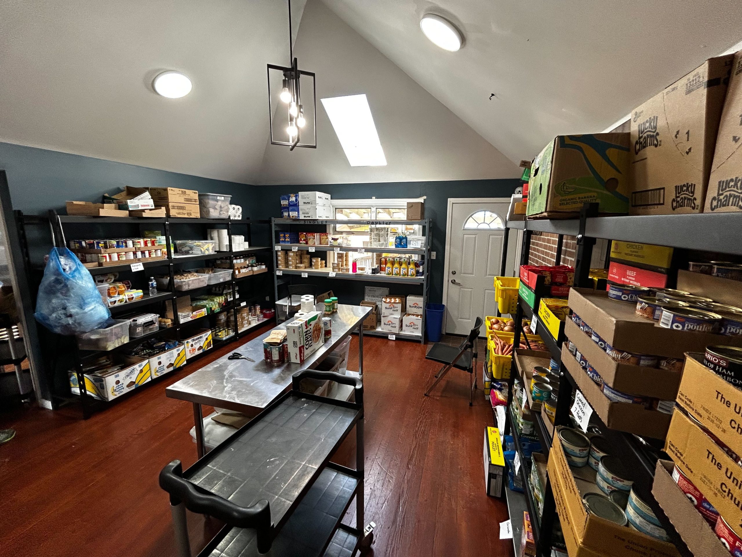 The new facility where CVBS volunteers pack food hampers for clients. Recovered food will eventually be used in these hampers.