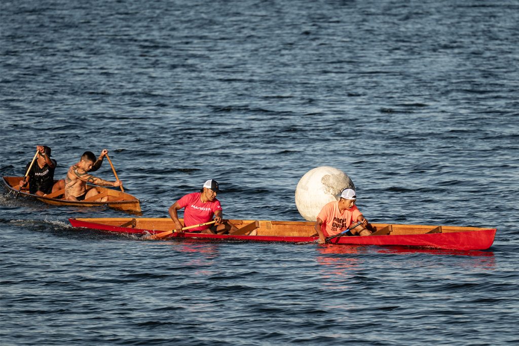 Canoe races at Snuneymuxw Days 2025.