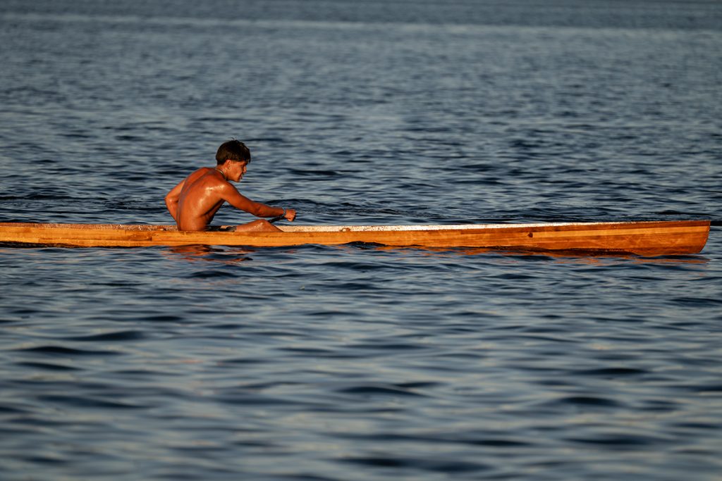 Canoe races at Snuneymuxw Days 2025.