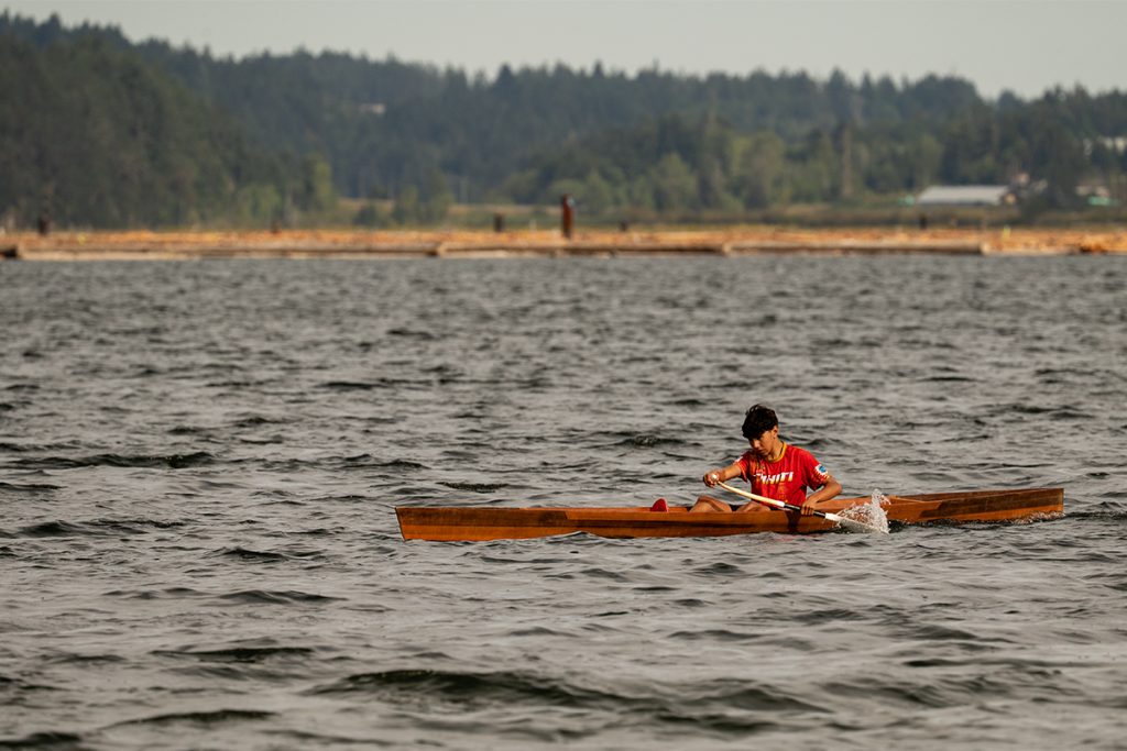 Canoe races at Snuneymuxw Days 2025.