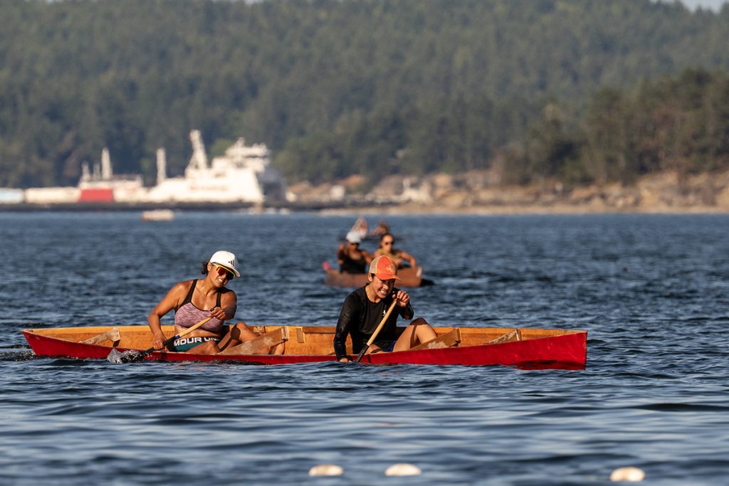 Canoe races at Snuneymuxw Days 2025.