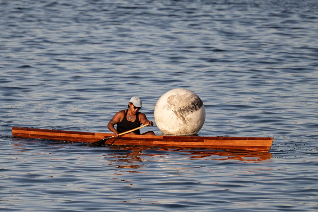Canoe races at Snuneymuxw Days 2025.