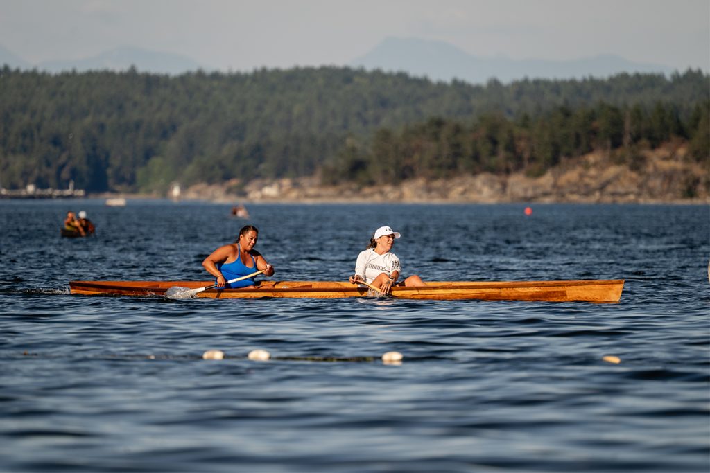 Canoe races at Snuneymuxw Days 2025.