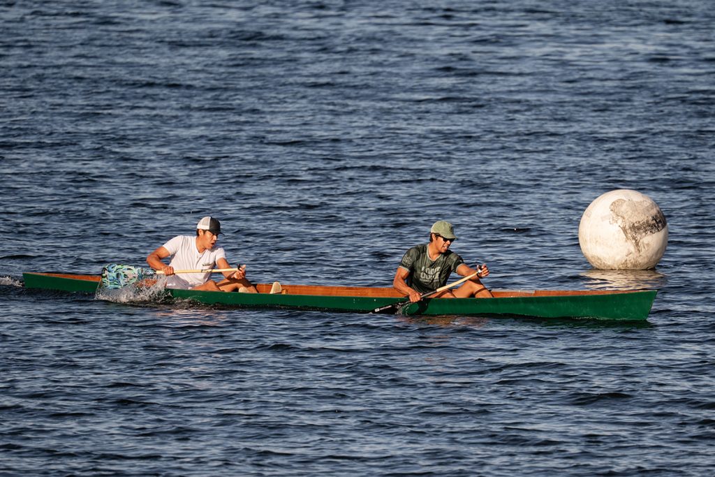 Canoe races at Snuneymuxw Days 2025.