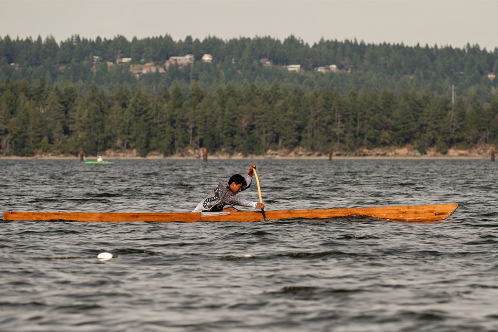 Canoe races at Snuneymuxw Days 2025.
