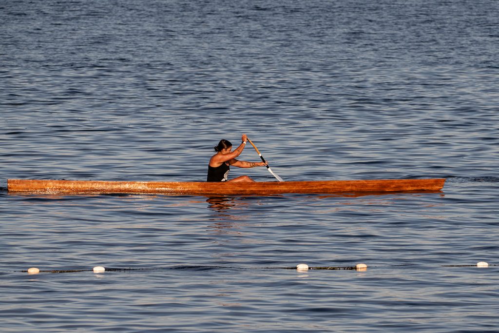 Canoe races at Snuneymuxw Days 2025.