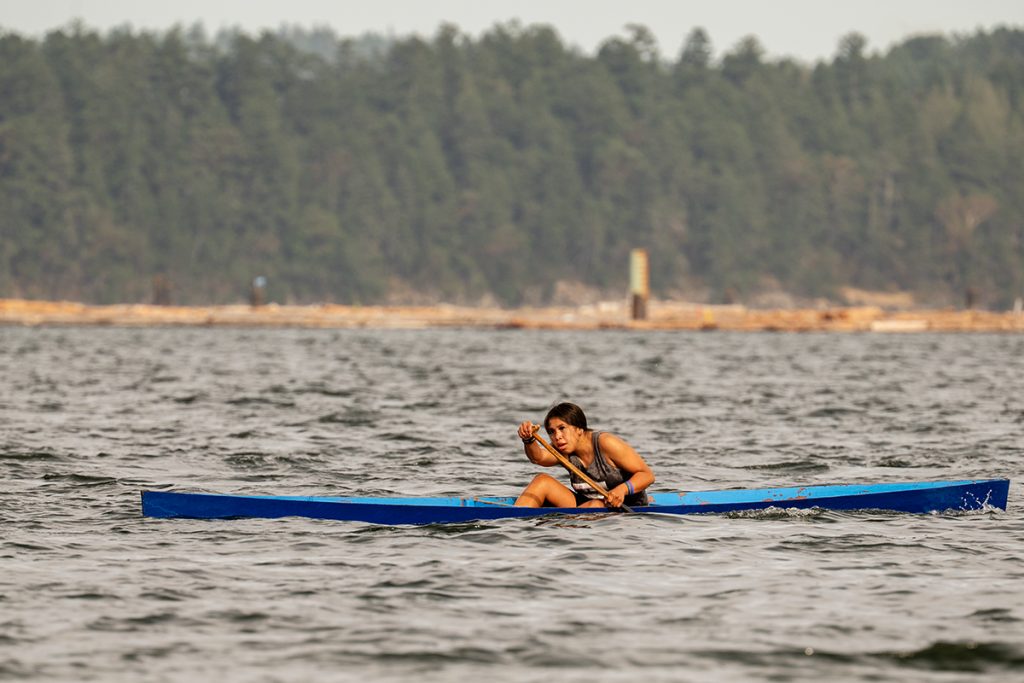 Canoe races at Snuneymuxw Days 2025.