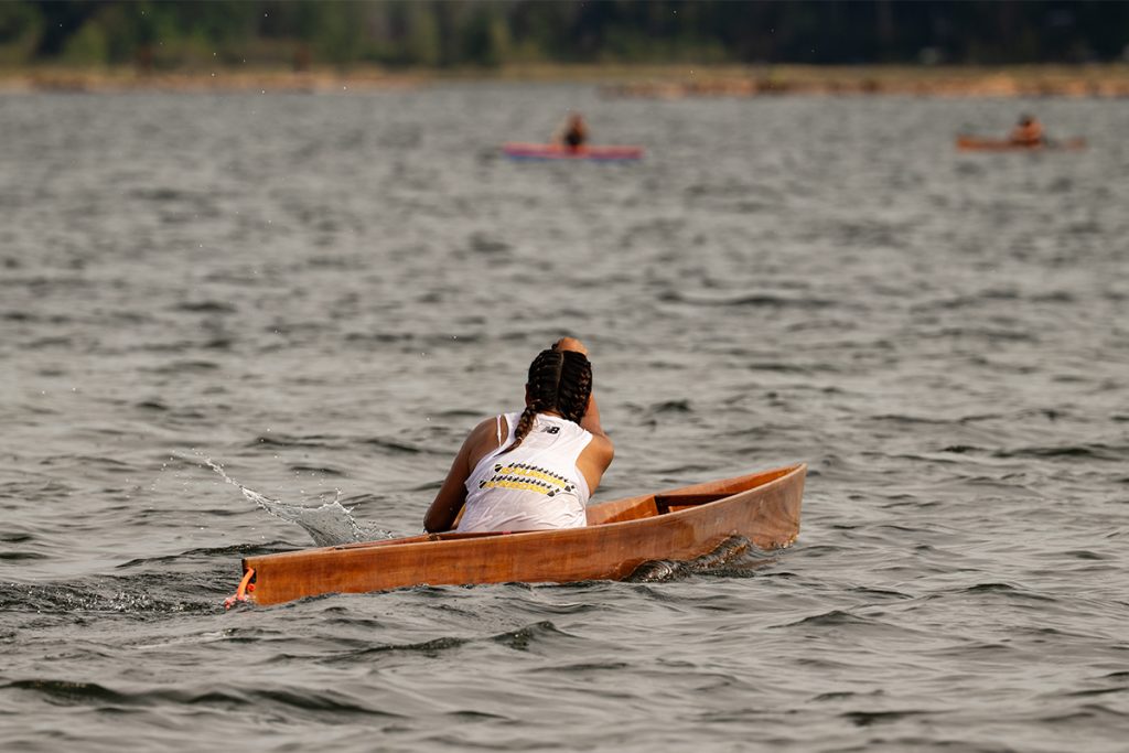 Canoe races at Snuneymuxw Days 2025.