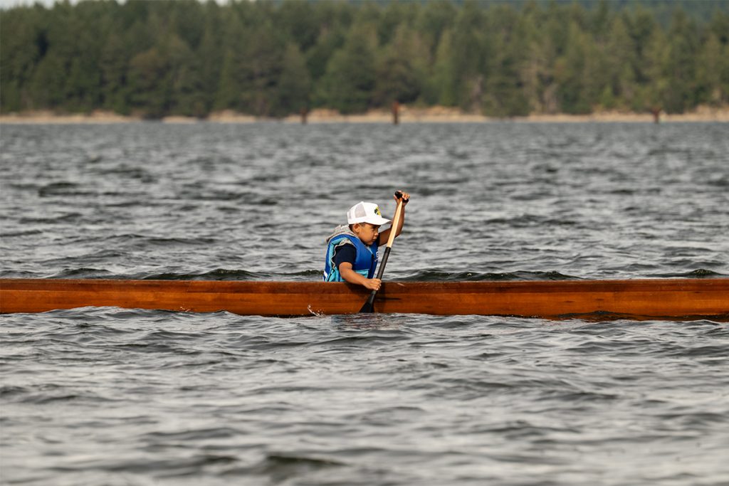 Canoe races at Snuneymuxw Days 2025.