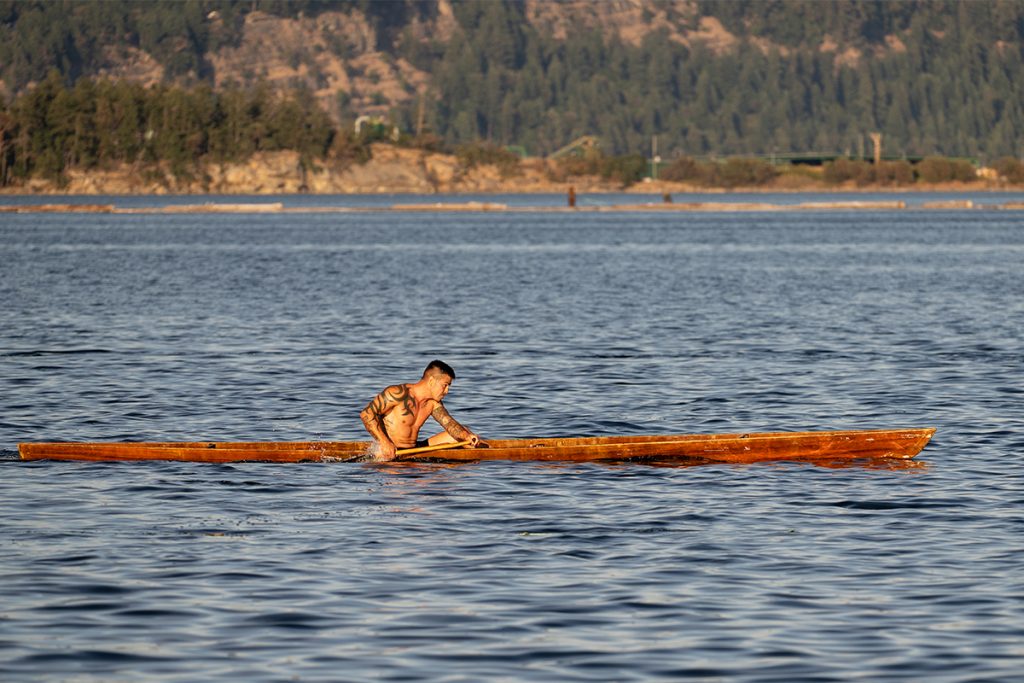 Canoe races at Snuneymuxw Days 2025.
