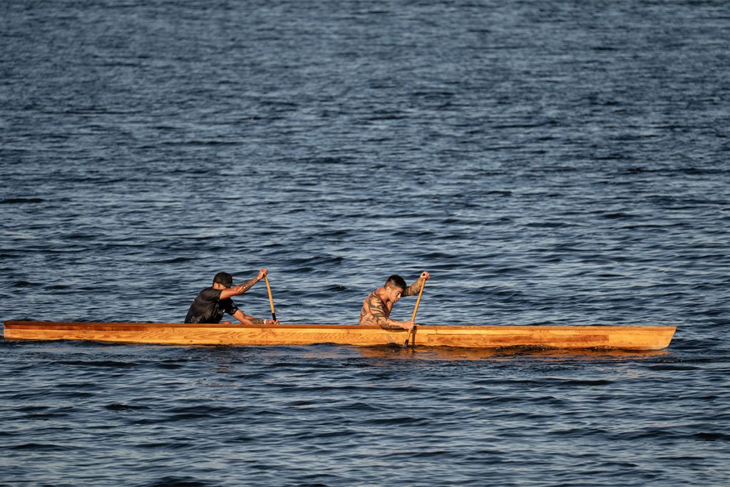 Canoe races at Snuneymuxw Days 2025.