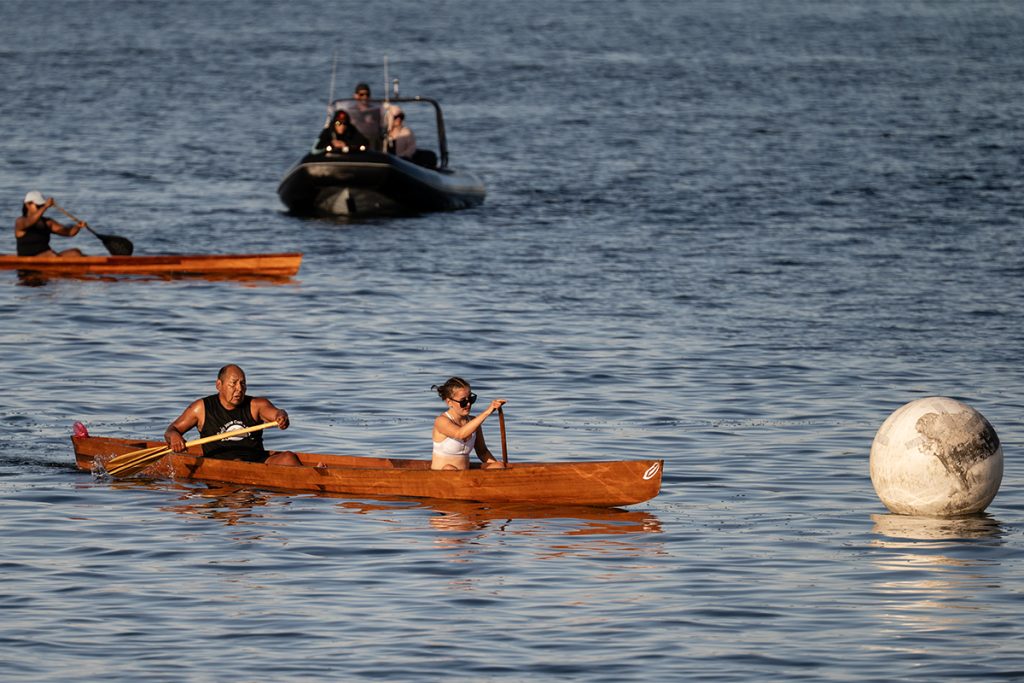 Canoe races at Snuneymuxw Days 2025.