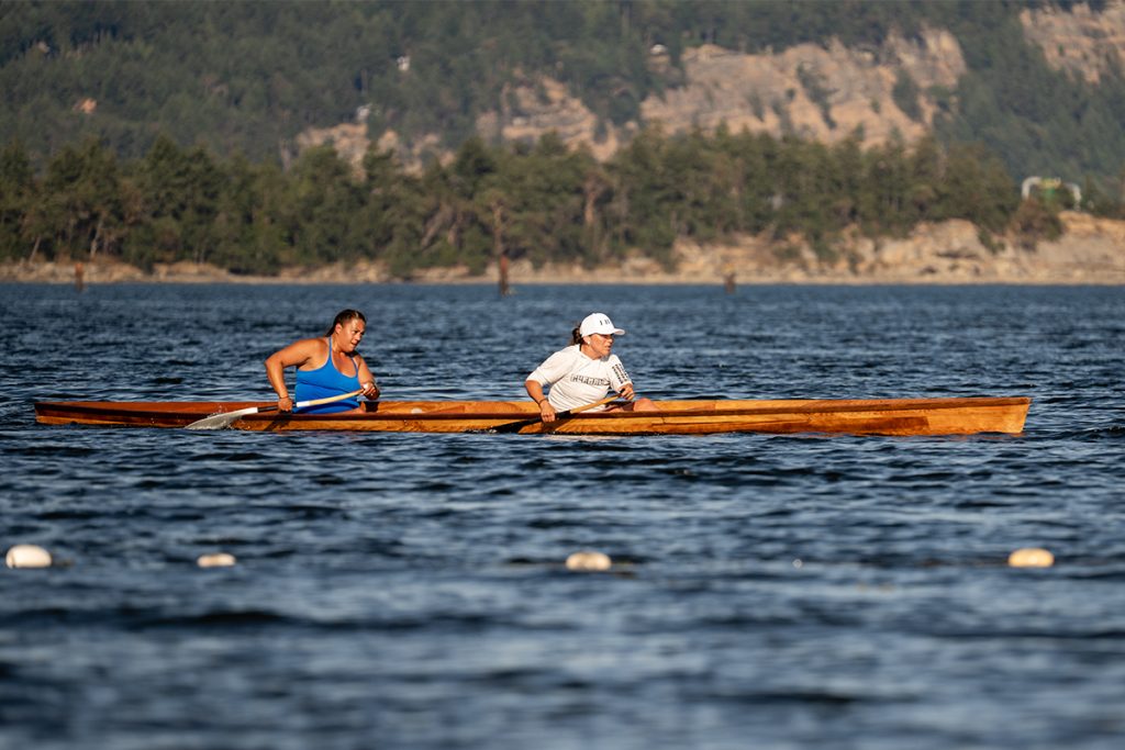 Canoe races at Snuneymuxw Days 2025.