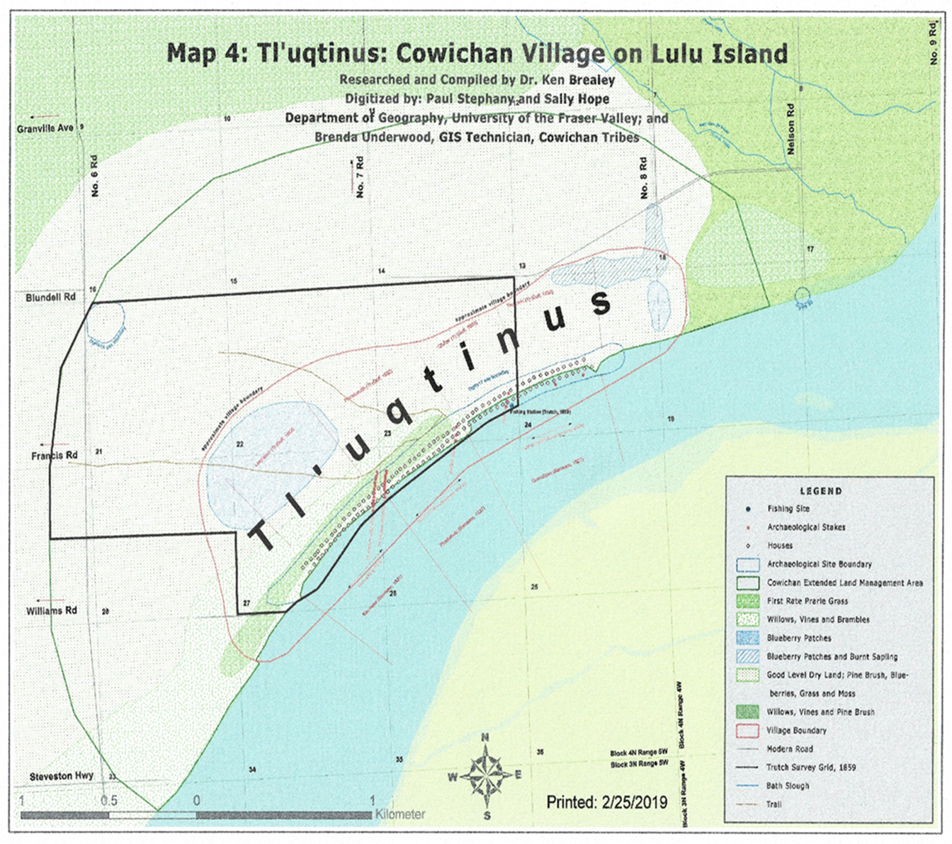A map detailing the boundary of the former village of Tl’uqtinus.
