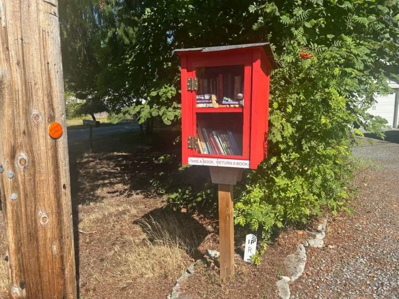 A llittle free library on Cliffs Road in the Cowichan Valley.