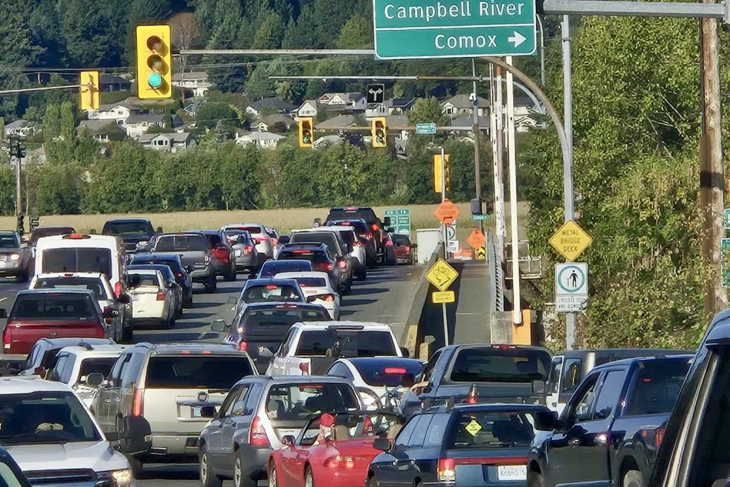 Gridlock traffic over the 17th Street bridge