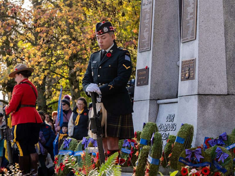 Photo of the 2023 Remembrance Day service in Nanaimo by Mick Sweetman / The Discourse.