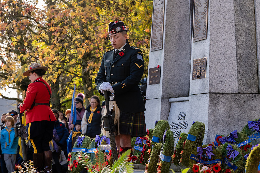 Photo of the 2023 Remembrance Day service in Nanaimo by Mick Sweetman / The Discourse.