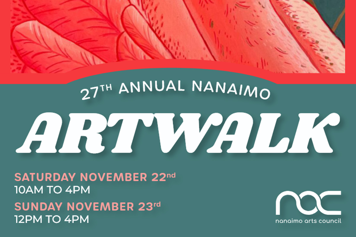 Cropped version of the poster for the 27th Annual Nanaimo Artwalk event in Nanaimo.