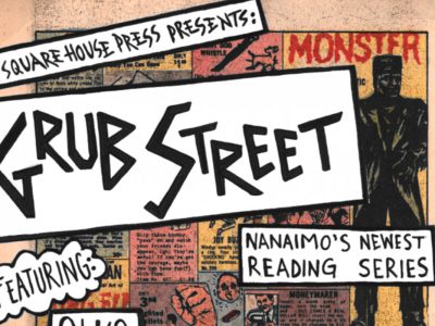 A poster for the Grub Street reading series event in Nanaimo