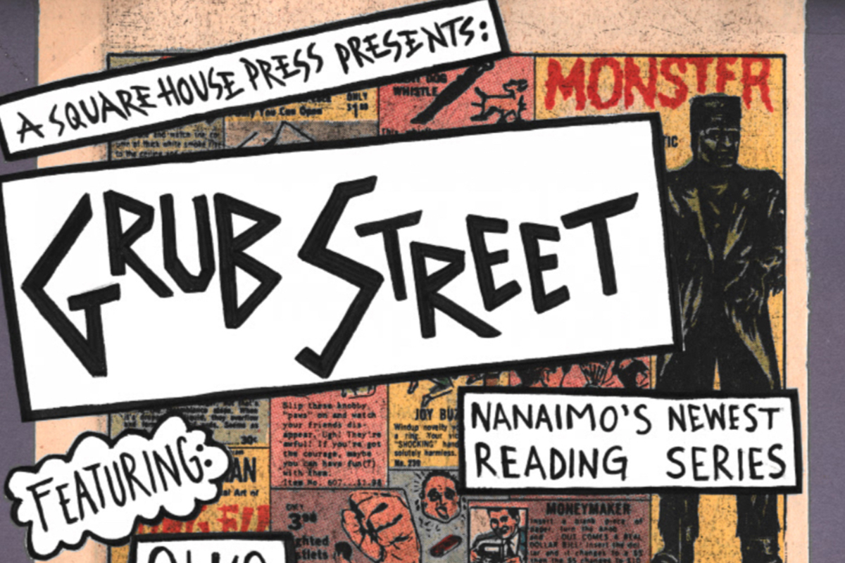 A poster for the Grub Street reading series event in Nanaimo