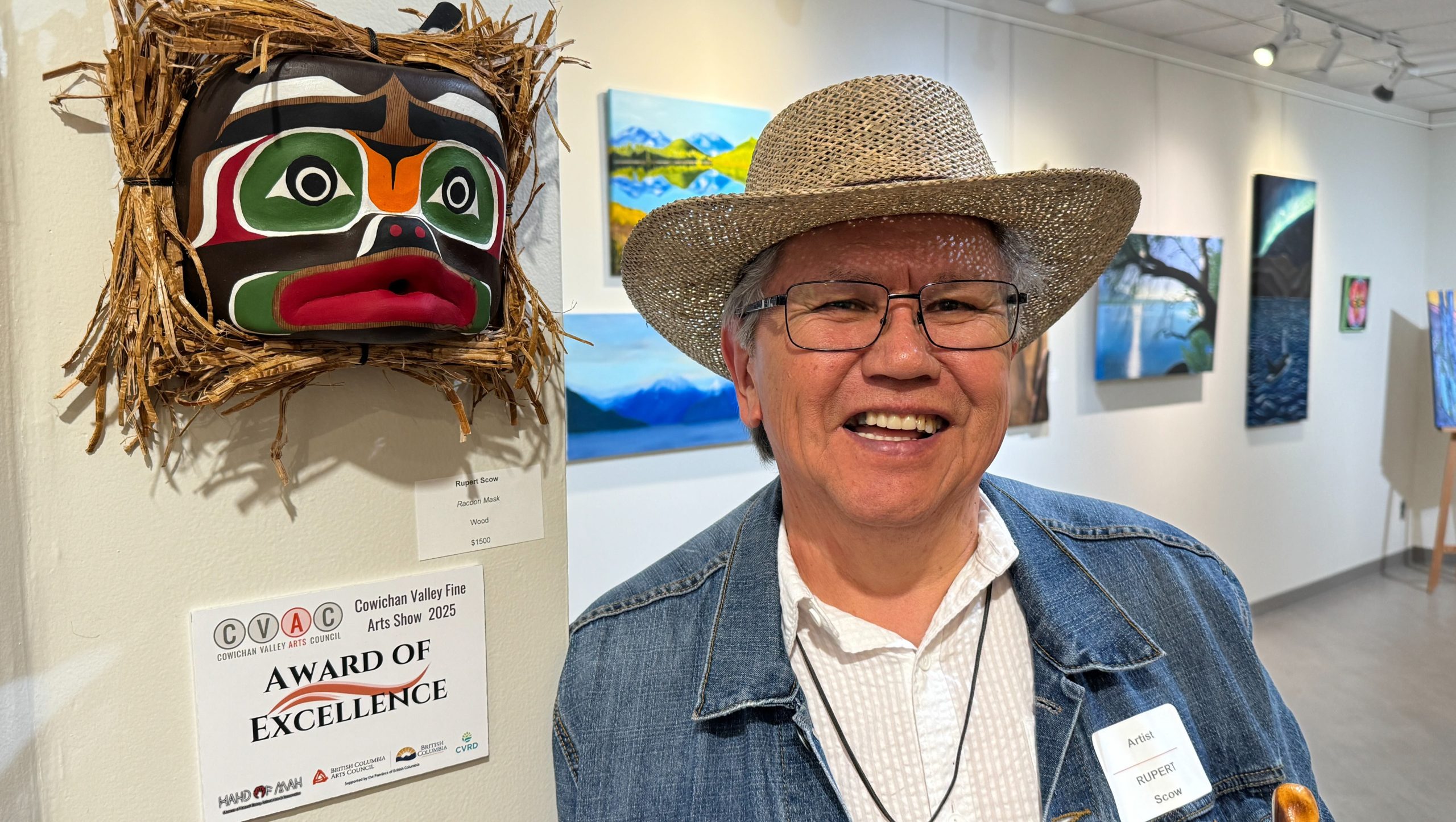 Rupert Scow won the Cowichan Valley Arts Council excellence award in 2025.