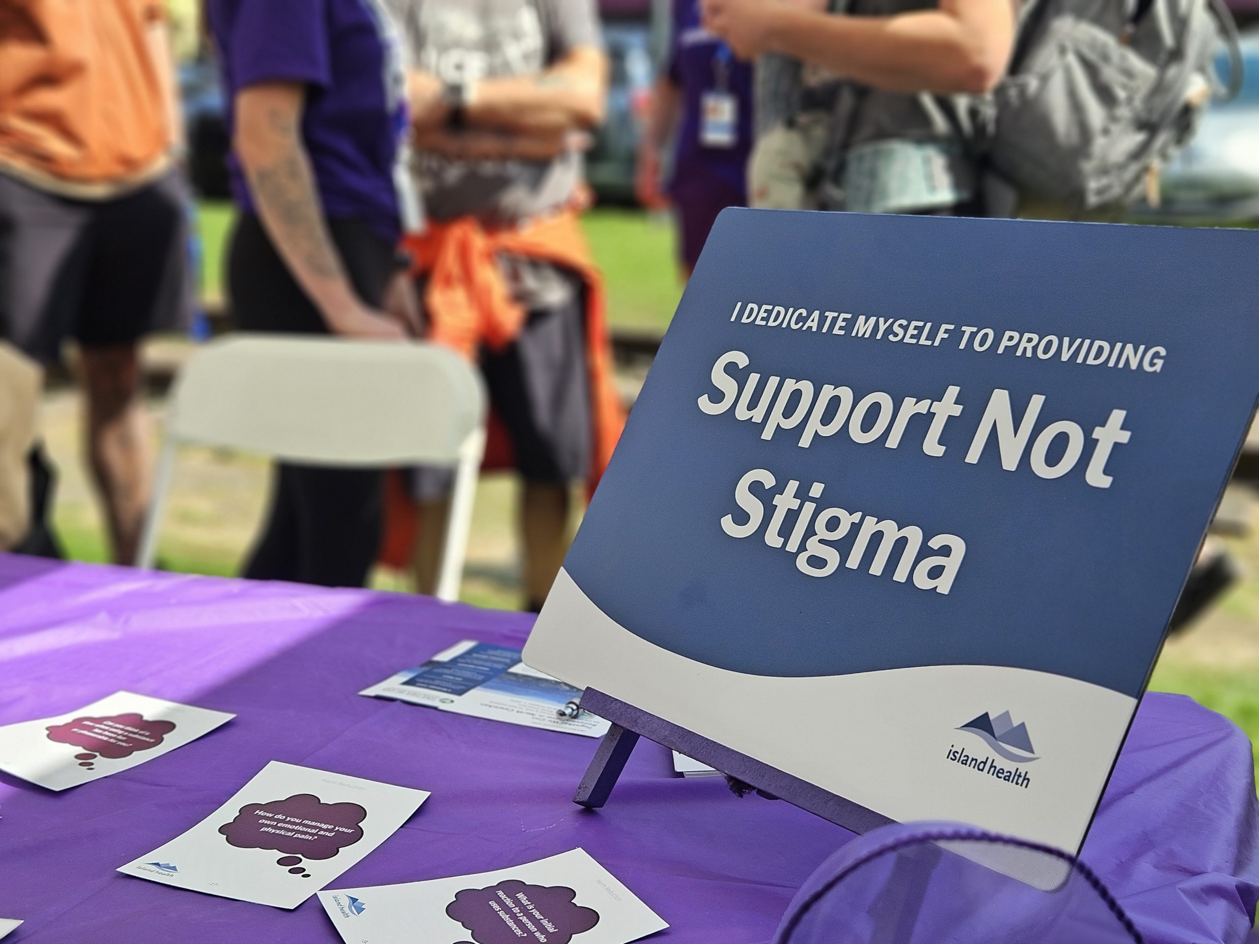 A sign at International Overdose Awareness Day combating the toxic drug crisis.