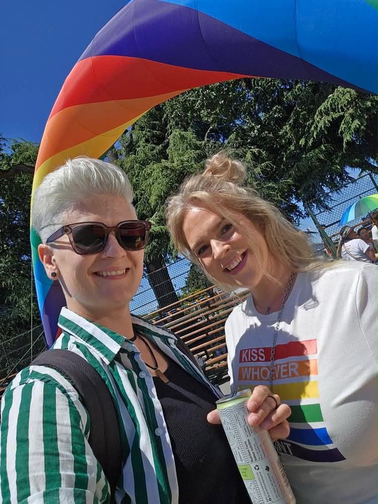 Lauren Semple, president of the Nanaimo Pride Society, says she couldn’t do the work without the support of her “ride and die” partner Lindsay McGuire. Photo courtesy of Lauren Semple.
