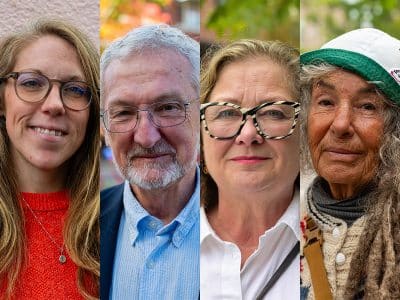 A photo composite with headshots of Nanaimo's four mayoral candidates.