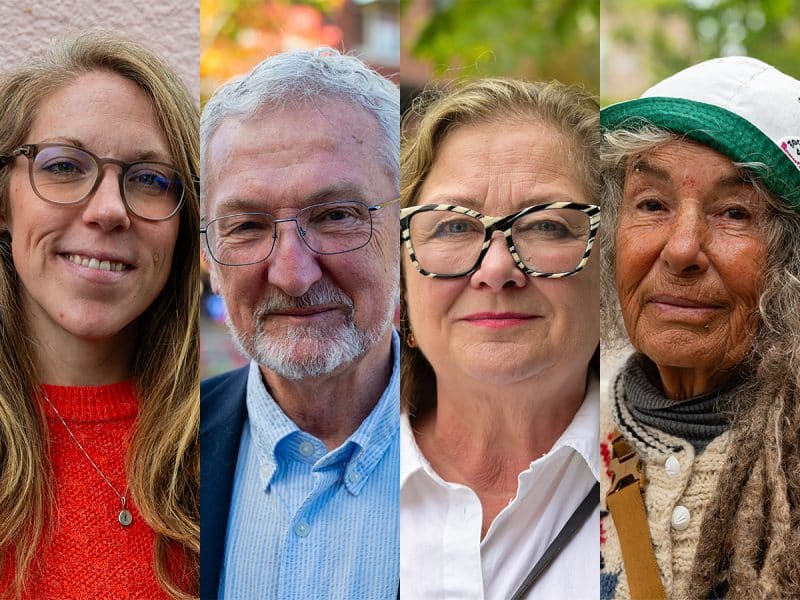A photo composite with headshots of Nanaimo's four mayoral candidates.
